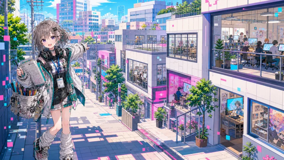 杉並区長とアニメ制作会社149社の街・杉並区 「作品が生まれる場所」の歩き方(イラスト)