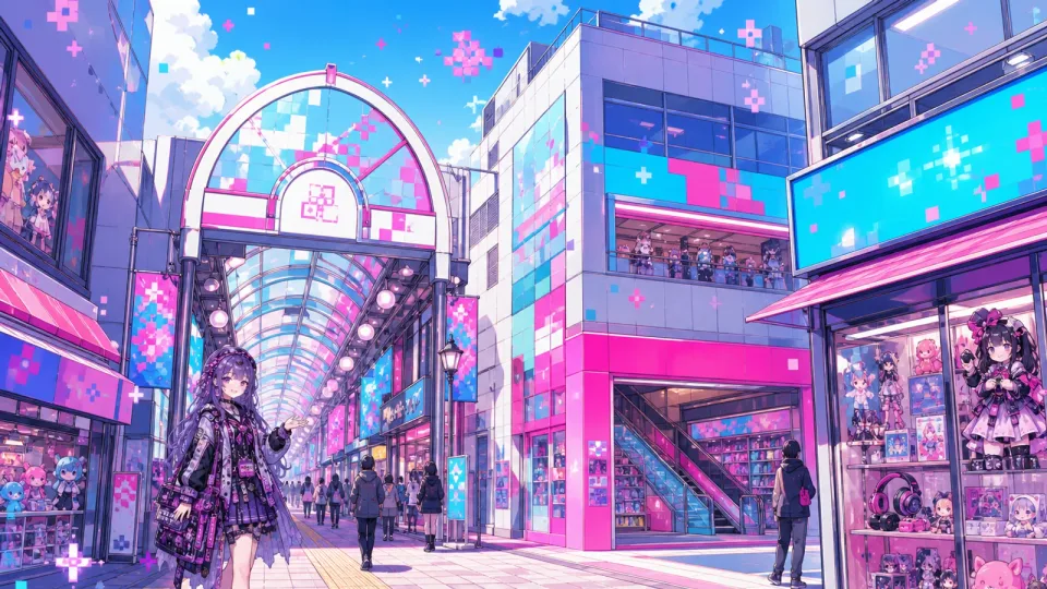 中野区長と中野 半日モデルコース 駅からブロードウェイまでの回り方(イラスト)