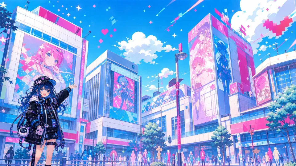 新宿区長と新宿の映画館ガイド アニメ映画を観るならどこへ行くか(イラスト)