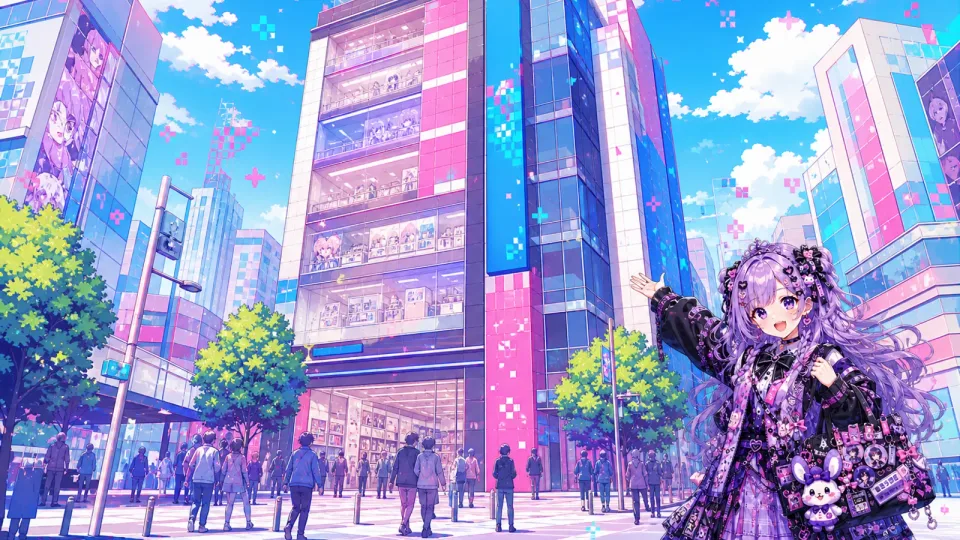 豊島区長とアニメイト池袋本店(イラスト)