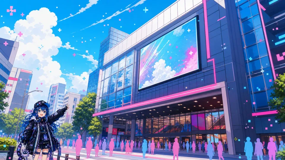 新宿区長と新宿バルト9(イラスト)